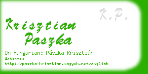 krisztian paszka business card